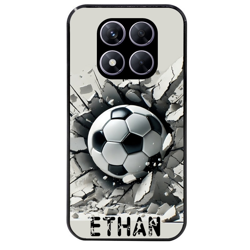 Coque noire taperso pour Redmi Note 14 et PRO PLUS 4G 5G avec motif foot beton personnalisee protection antichoc personnalisée