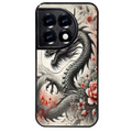 Coque noire taperso pour OnePlus 11 et 12 avec motif dragon japan protection antichoc personnalisée