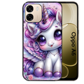 Coque noire taperso pour OPPO A6 A6X 4G et 5G avec motif licorne violette protection antichoc personnalisée