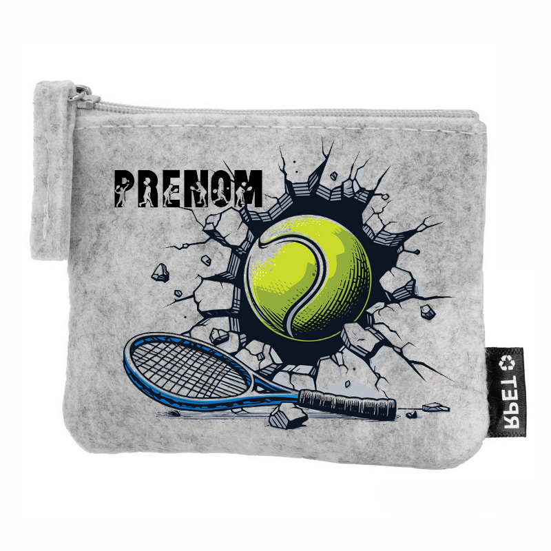 Porte monnaie personnalisé tennis color en feutrine en feutrine
