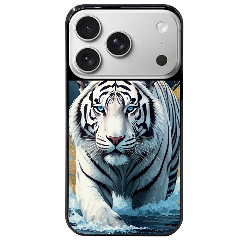 Coque noire taperso pour Iphone 17 17E AIR MAX PRO avec motif tigre polaire protection antichoc personnalisée