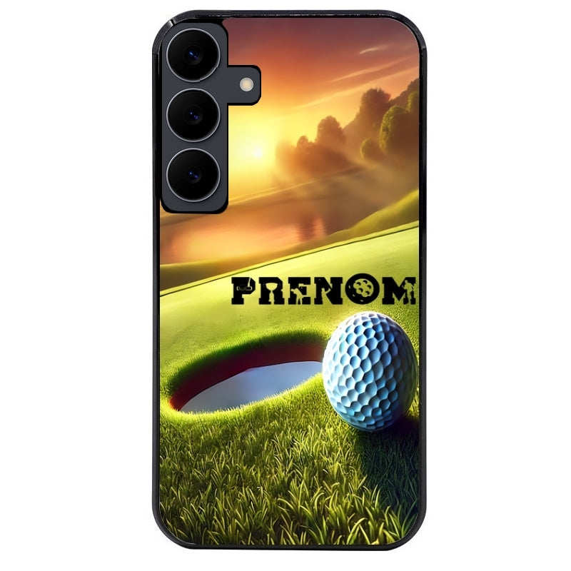 Coque noire taperso pour galaxy A06 A16 A26 A36 A56 avec motif golf personnalisee protection antichoc personnalisée