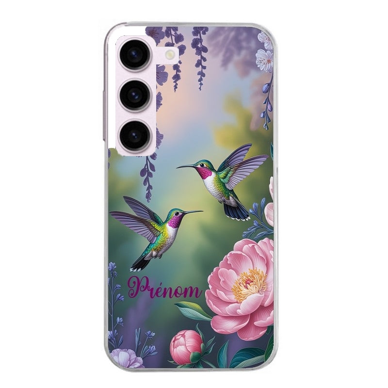Coque taperso pour Galaxy A13 4G et 5G A23 A53 avec motif colibri couple personnalise protection antichoc personnalisée