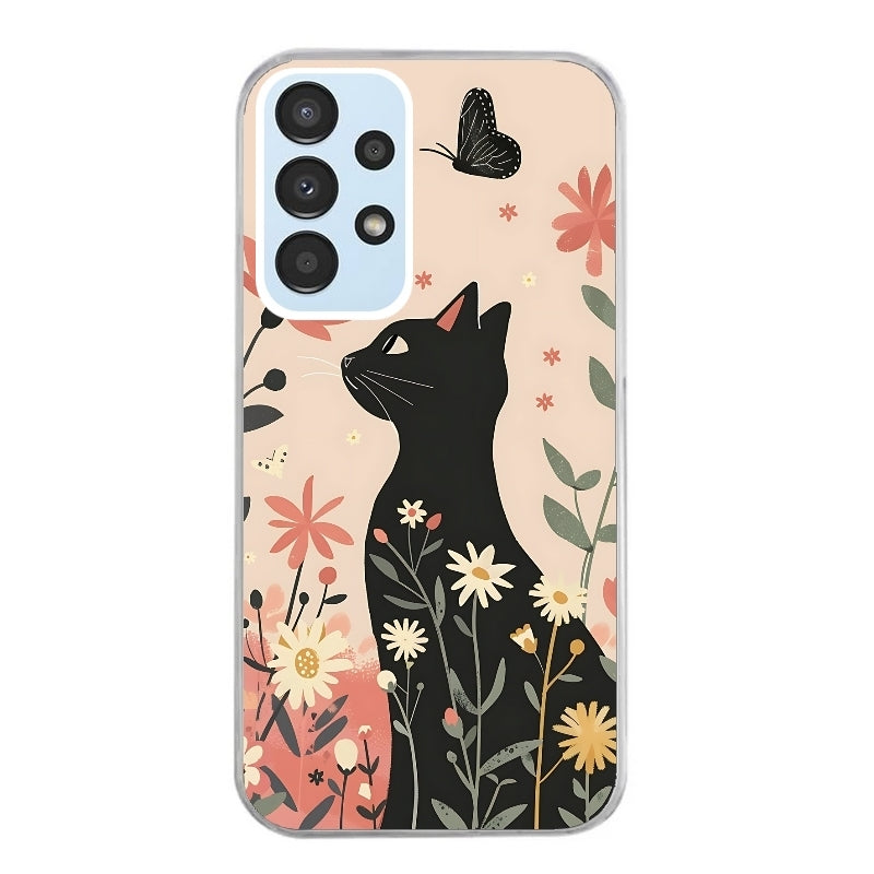 Coque taperso pour Galaxy A13 4G et 5G A23 A53 avec motif chat papillon 1 protection antichoc personnalisée