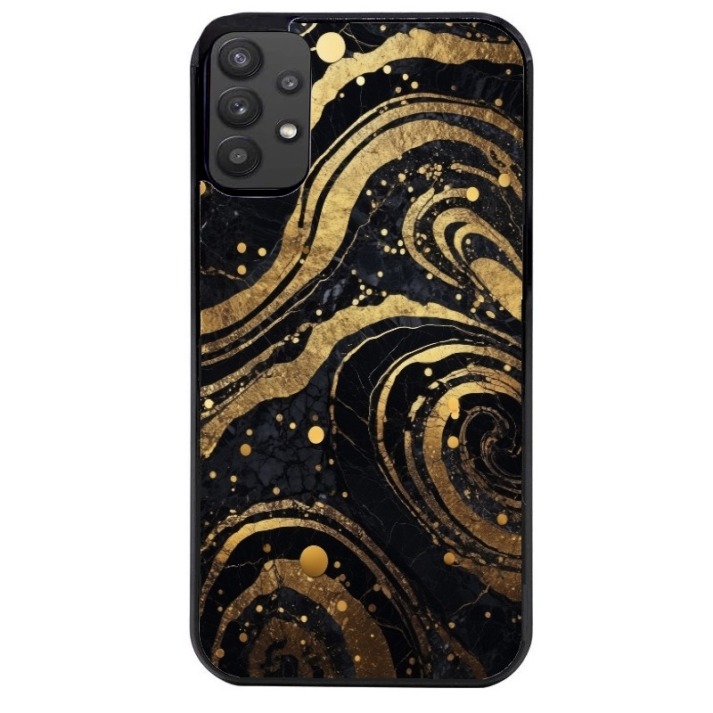 Coque noire taperso pour galaxy A22 A32 A52 A52S 4G 5G  avec motif marbre noir protection antichoc personnalisée