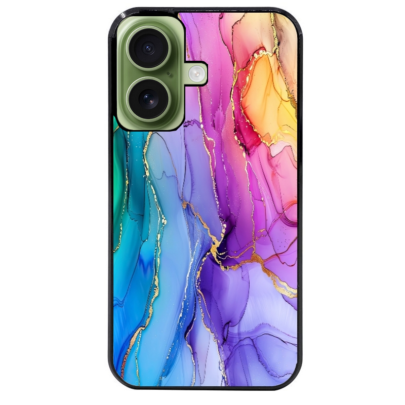Coque noire taperso pour Iphone 17 17E AIR MAX PRO avec motif marbre tie dye protection antichoc personnalisée