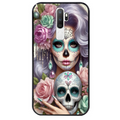 Coque noire taperso pour OPPO A5 A9 2020 avec motif tete de mort calavera bijoux protection antichoc personnalisée
