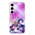 Coque taperso pour galaxy A04S A14 A34 A54 avec motif licorne magic avec prenom protection antichoc personnalisée