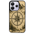 Coque noire taperso pour Redmi Note 14 et PRO PLUS 4G 5G avec motif voyage et boussole protection antichoc personnalisée