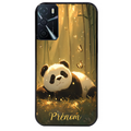 Coque noire taperso pour OPPO A16 et A16S avec motif panda et papillon personnalisee protection antichoc personnalisée