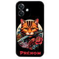 Coque noire taperso pour OPPO A40 avec motif chat carpe koii japan personnalise protection antichoc personnalisée