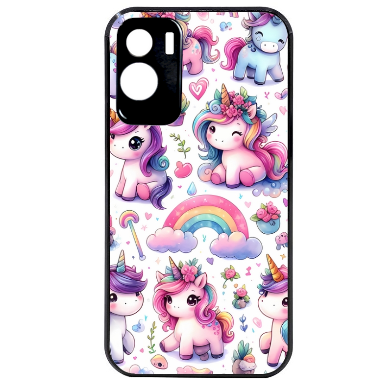 Coque noire taperso pour Honor 70 LITE 90 et LITE avec motif licorne arc en ciel protection antichoc personnalisée