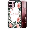 Coque noire taperso pour OPPO A6 PRO 4G et 5G avec motif cadre fleur pastel personnalisee protection antichoc personnalisée