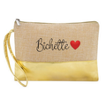 Pochette bichette coeur en jute et doré en jute et doré