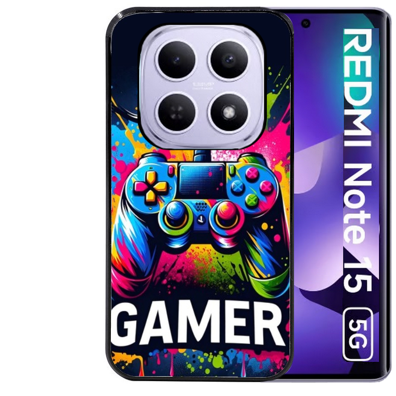 Coque noire taperso pour Redmi Note 15 et PRO PLUS 4G 5G avec motif gamer protection antichoc personnalisée