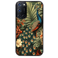 Coque noire taperso pour OPPO A72 4G avec motif paon tropical protection antichoc personnalisée