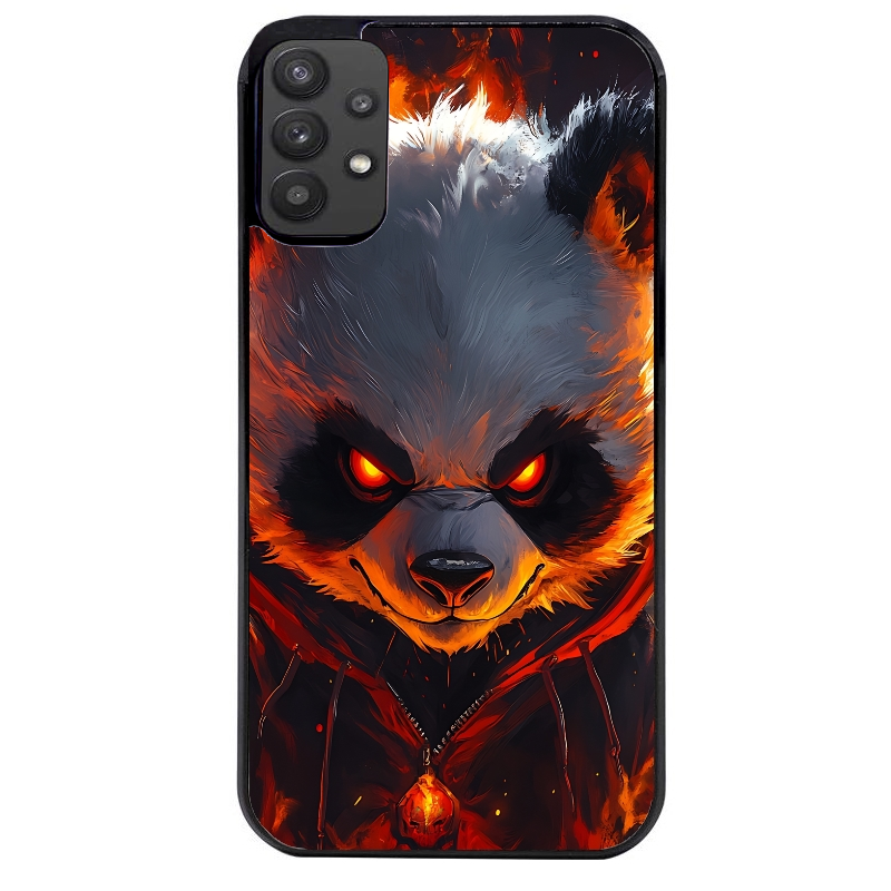 Coque noire taperso pour galaxy A22 A32 A52 A52S 4G 5G  avec motif panda very angry protection antichoc personnalisée