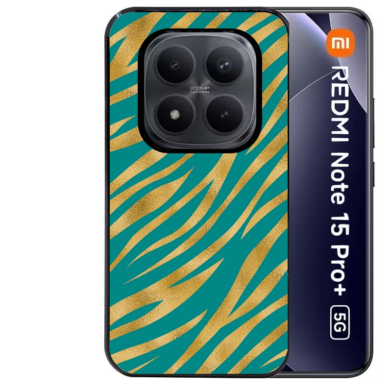 Coque noire taperso pour Redmi Note 15 et PRO PLUS 4G 5G avec motif zebre vert protection antichoc personnalisée