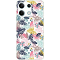 Coque taperso pour POCO X6 5G avec motif jungle et fleur rose protection antichoc personnalisée
