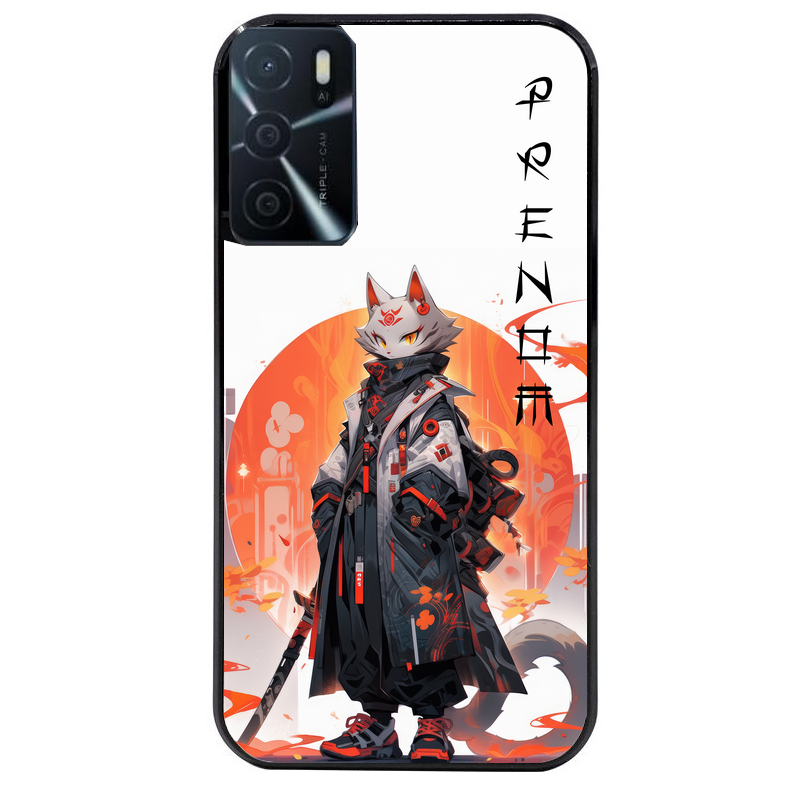 Coque noire taperso pour OPPO A16 et A16S avec motif anime chat japan personnalise protection antichoc personnalisée