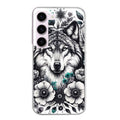 Coque taperso pour galaxy S22 et PLUS ULTRA FE avec motif loup et fleur protection antichoc personnalisée
