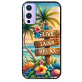 Coque noire taperso pour OnePlus 9 et 9 PRO avec motif tropical vacances protection antichoc personnalisée