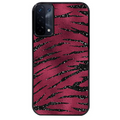 Coque noire taperso pour OPPO A54 et A74 5G avec motif zebre grenat protection antichoc personnalisée