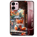 Coque noire taperso pour OPPO A6 PRO 4G et 5G avec motif renard et fox anime protection antichoc personnalisée