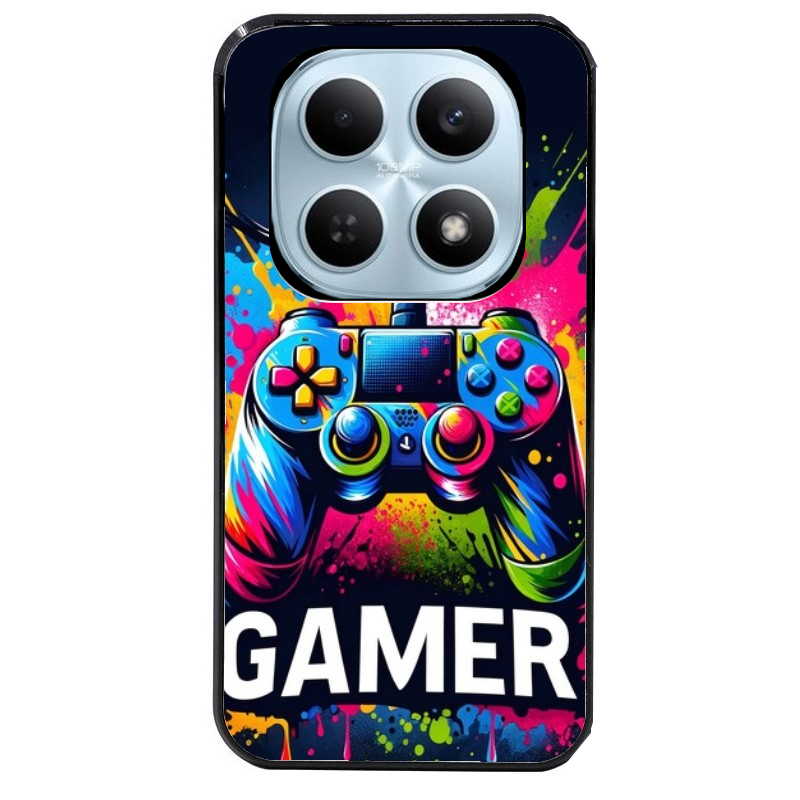 Coque noire taperso pour POCO M8 5G et PRO 5G avec motif gamer protection antichoc personnalisée