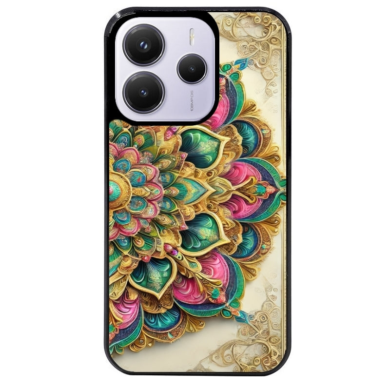 Coque noire taperso pour Redmi Note 14 et PRO PLUS 4G 5G avec motif mandala 3 protection antichoc personnalisée