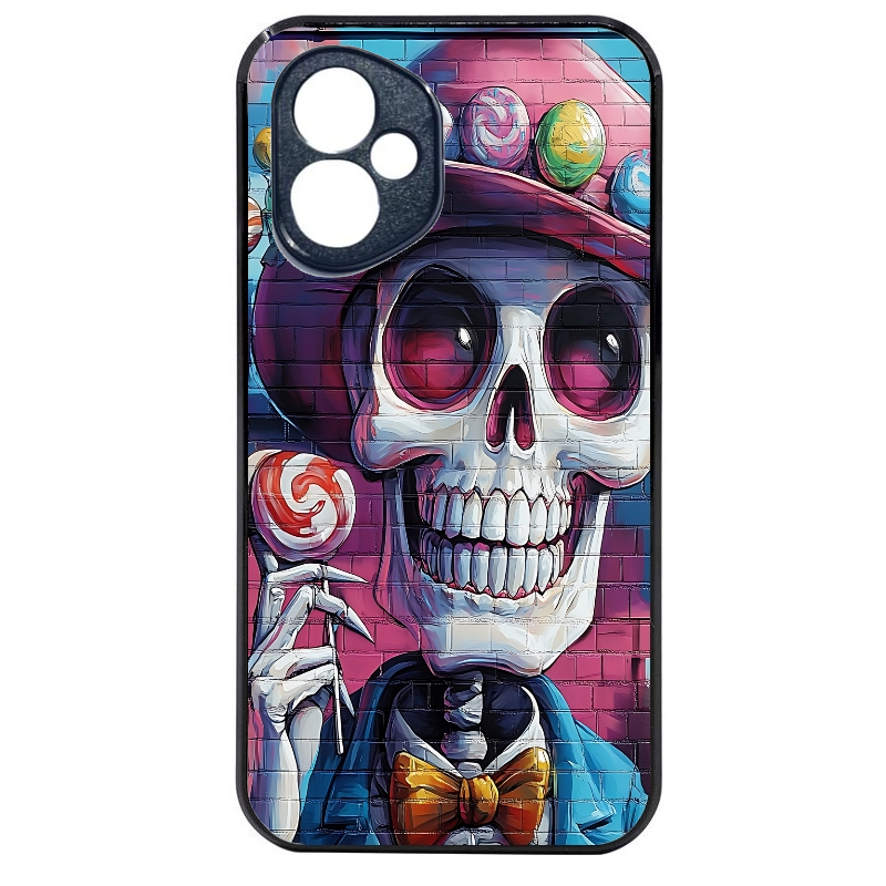 Coque noire taperso pour Honor 400 et Lite Pro Smart avec motif tete de mort tag protection antichoc personnalisée