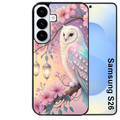 Coque noire taperso pour galaxy S26 et PLUS ULTRA FE avec motif chouette cerisier protection antichoc personnalisée