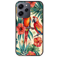 Coque noire taperso pour Redmi 12 4G et 5G avec motif perroquet et fleurs protection antichoc personnalisée