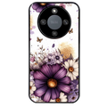 Coque noire taperso pour Magic 5 6 LITE et PRO avec motif fleur violette personnalisee protection antichoc personnalisée