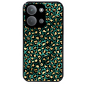 Coque noire taperso pour POCO C85 avec motif leopard vert protection antichoc personnalisée