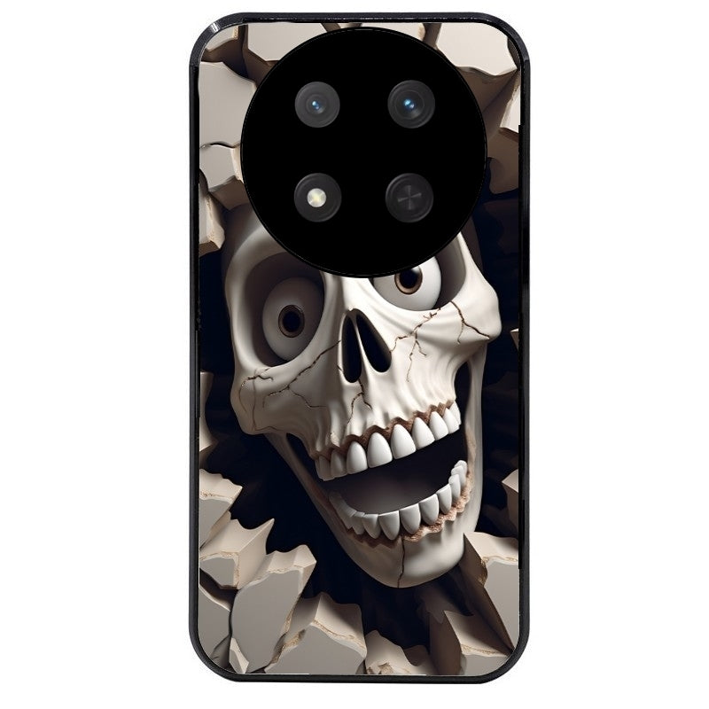 Coque noire taperso pour Magic 7 LITE et PRO avec motif tete de mort smile protection antichoc personnalisée