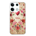 Coque taperso pour POCO X6 5G avec motif coeur vintage et initiales personnalisee protection antichoc personnalisée