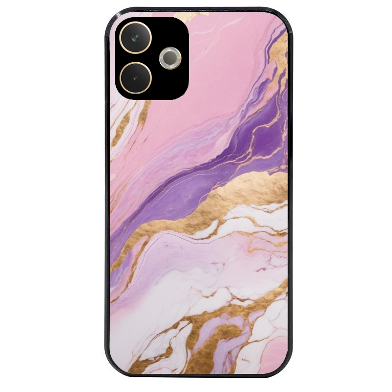 Coque noire taperso pour OPPO A5 PRO 4G et 5G avec motif marbre violet protection antichoc personnalisée