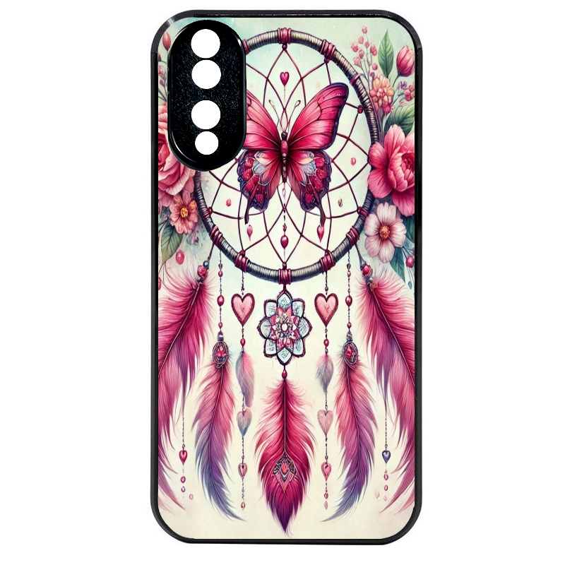 Coque noire taperso pour Honor 70 LITE 90 et LITE avec motif dreamcatcher et papillon protection antichoc personnalisée