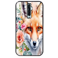 Coque noire taperso pour OPPO Reno 2 et 2Z avec motif renard fox et fleurs protection antichoc personnalisée