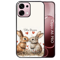 Coque noire taperso pour OPPO A6 PRO 4G et 5G avec motif lapin coeur avec prenom protection antichoc personnalisée