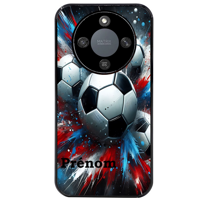 Coque noire taperso pour Magic 5 6 LITE et PRO avec motif foot tricolore personnalisee protection antichoc personnalisée