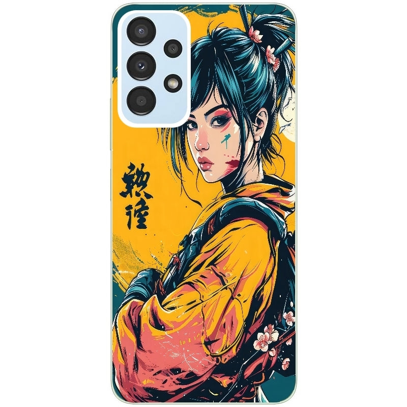 Coque taperso pour Galaxy A13 4G et 5G A23 A53 avec motif samourai girl anime protection antichoc personnalisée