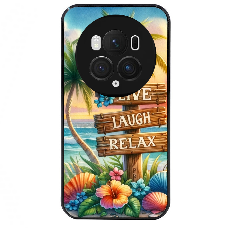 Coque noire taperso pour Magic 5 6 LITE et PRO avec motif tropical vacances protection antichoc personnalisée