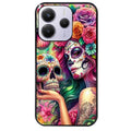 Coque noire taperso pour Redmi Note 14 et PRO PLUS 4G 5G avec motif tete de mort calavera skull protection antichoc personnalisée