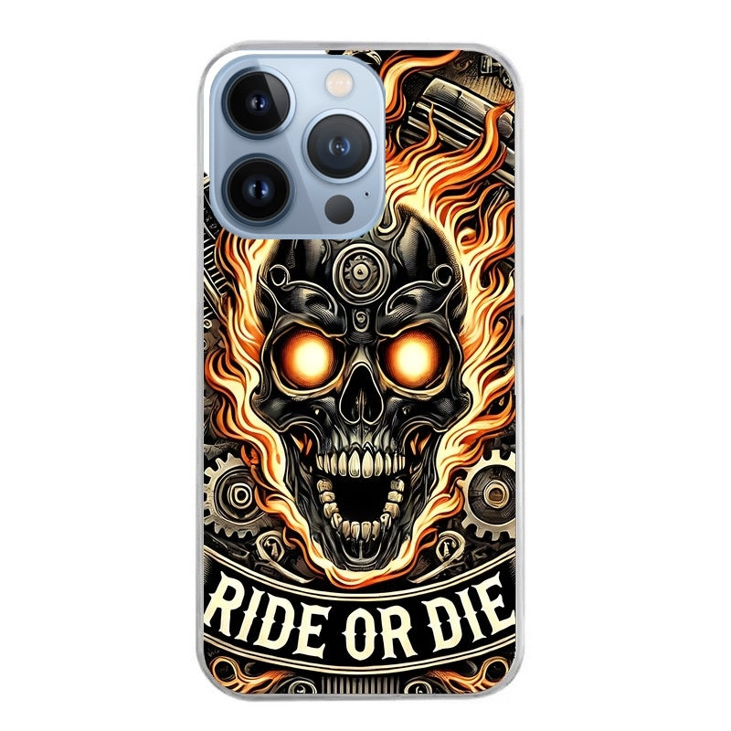 Coque taperso pour Iphone 12 et PRO MINI PRO MAX avec motif tete de mort flamme protection antichoc personnalisée