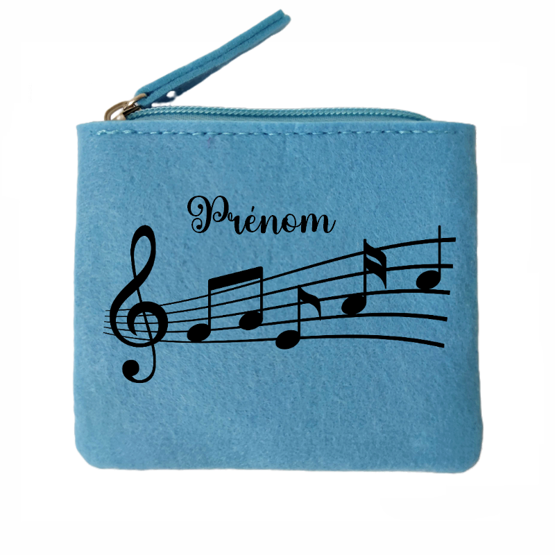 Porte monnaie personnalisé musique en feutrine en feutrine