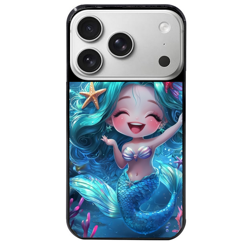 Coque noire taperso pour Iphone 17 17E AIR MAX PRO avec motif sirene style anime protection antichoc personnalisée