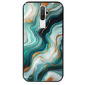 Coque noire taperso pour OPPO A5 A9 2020 avec motif marbre vert protection antichoc personnalisée