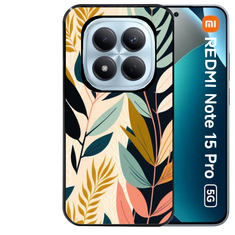 Coque noire taperso pour Redmi Note 15 et PRO PLUS 4G 5G avec motif vintage et fleur protection antichoc personnalisée